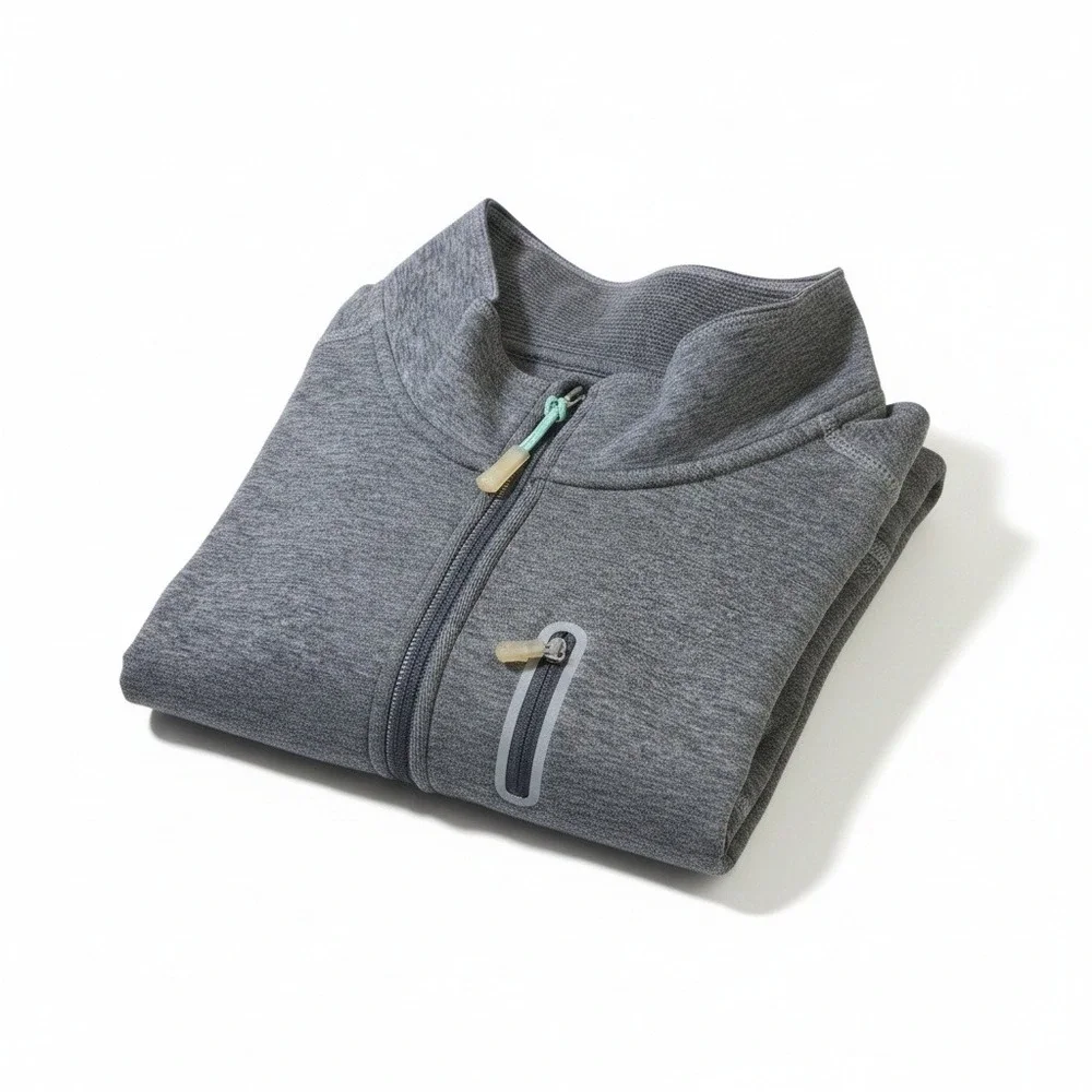 Tommy‎ Bahama IslandZone Mens Full Zip Fleece Jacket Gray Heathered Large
